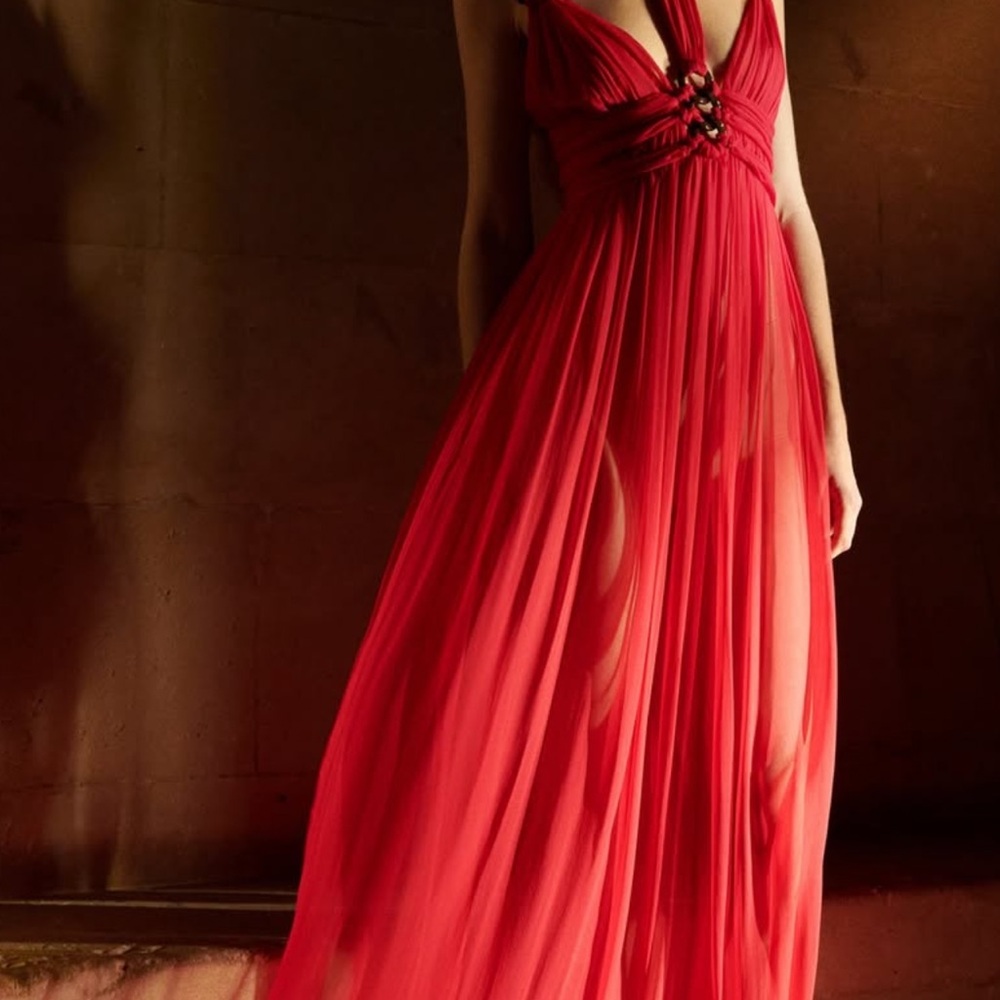 Alberta Ferretti Elegant Spring-Summer 24 dress Red Evening Gown